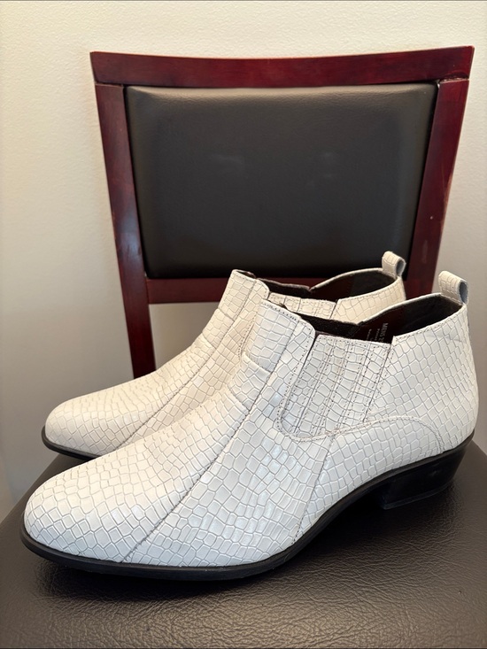 Men’s Stacy Adams Sandoval White Leather Boots - Cuban Style Slip-On Size 12W main image 6